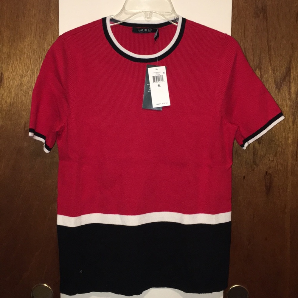 🇺🇸 NWT Ralph Lauren Knitted Short Sleeve Top